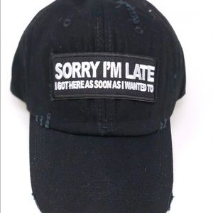 New black dad’s cap with custom patch.